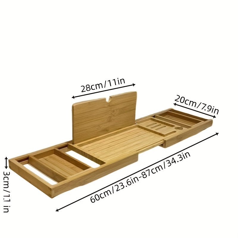 Lisslune | BambooRelax Expandable Bathtub Tray – Luxurious Spa Experience for Home
