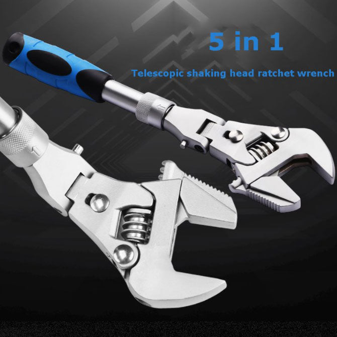 Lisslune | 5 In 1 Telescopic Shaking Head Ratchet Wrench