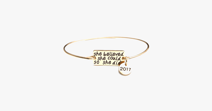 Lisslune | She believed she could, so she did bracelet with 2017 charm