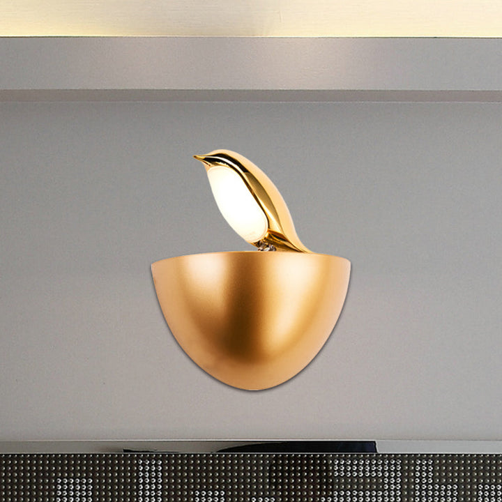 Skørter | Silver/Gold Birdie Wall Lamp Children Aluminum LED Wall Lamp Light Fixture with Quarter Sphere Stand