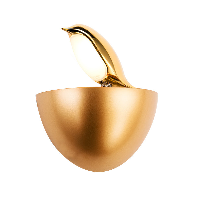Skørter | Silver/Gold Birdie Wall Lamp Children Aluminum LED Wall Lamp Light Fixture with Quarter Sphere Stand