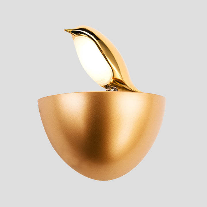 Skørter | Silver/Gold Birdie Wall Lamp Children Aluminum LED Wall Lamp Light Fixture with Quarter Sphere Stand