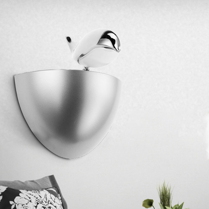 Skørter | Silver/Gold Birdie Wall Lamp Children Aluminum LED Wall Lamp Light Fixture with Quarter Sphere Stand