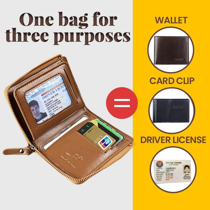 Lisslune | Men's Essentials-Multi-functional RFID Blocking Waterproof Durable PU Leather Wallet