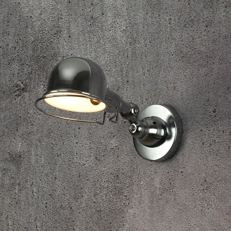 Lisslune | Metallic Dome Shade Wall Lighting Vintage Style 1 Light Bedroom Rotatable Wall Lamp with Ring in White/Red