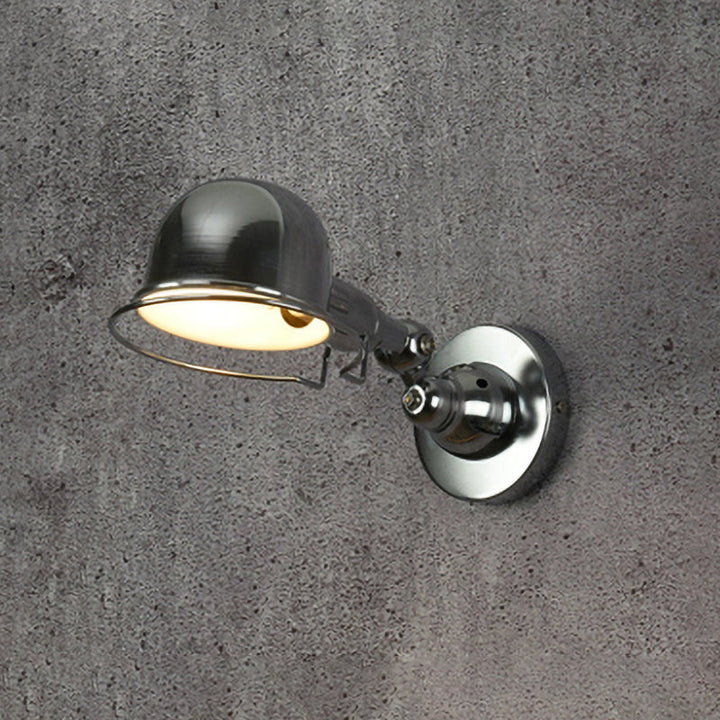 Lisslune | Metallic Dome Shade Wall Lighting Vintage Style 1 Light Bedroom Rotatable Wall Lamp with Ring in White/Red