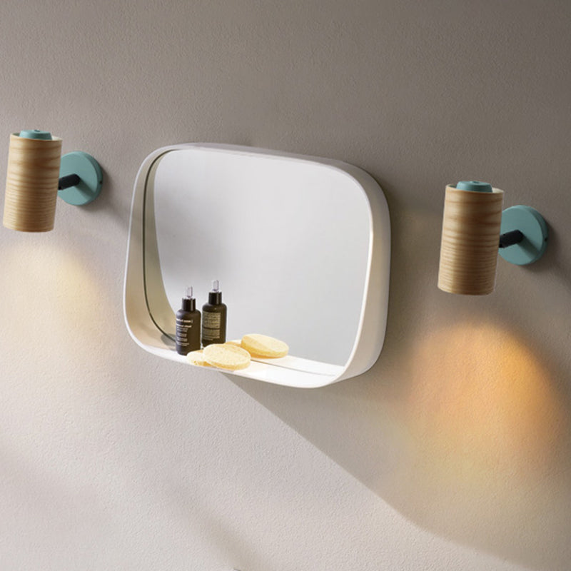 Lisslune | Tube Bathroom Wall Light Wood 1 Head Macaron Wall Mounted Lamp in Yellow/Green/Blue