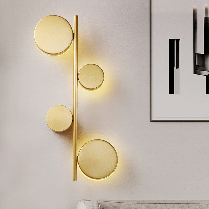 Lisslune | Black/Gold Finish Vertical Linear Wall Light Post-Modern 3 Heads Metal LED Wall Lamp Light