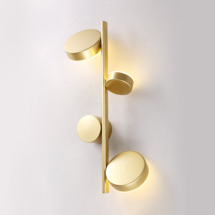Lisslune | Black/Gold Finish Vertical Linear Wall Light Post-Modern 3 Heads Metal LED Wall Lamp Light