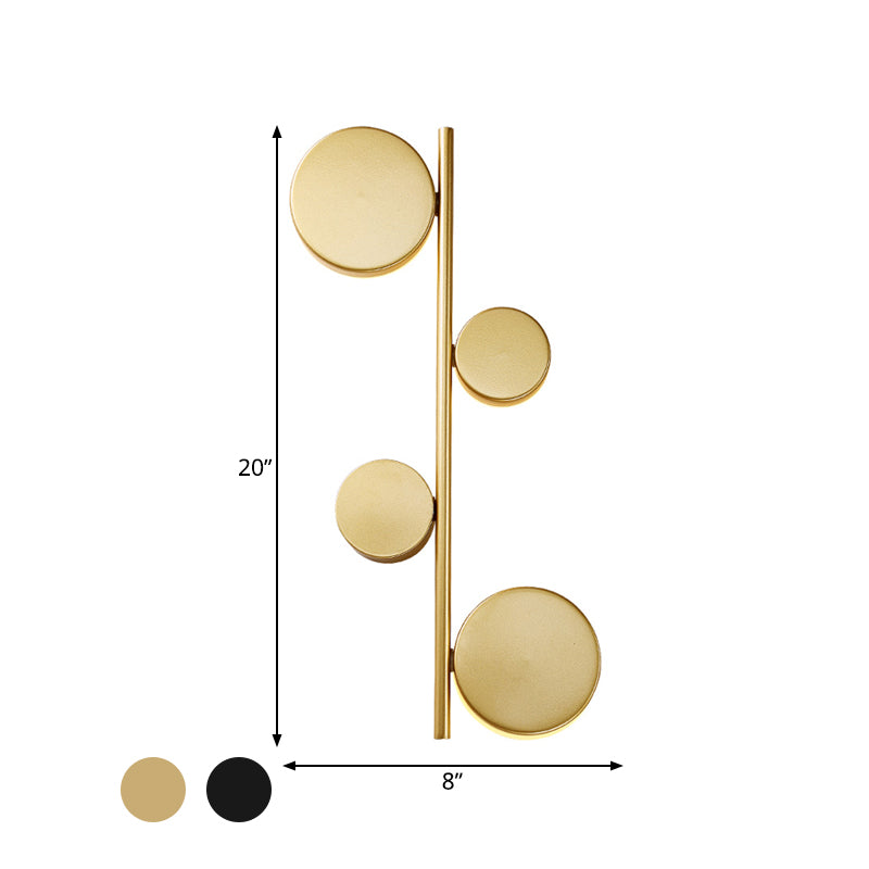 Lisslune | Black/Gold Finish Vertical Linear Wall Light Post-Modern 3 Heads Metal LED Wall Lamp Light