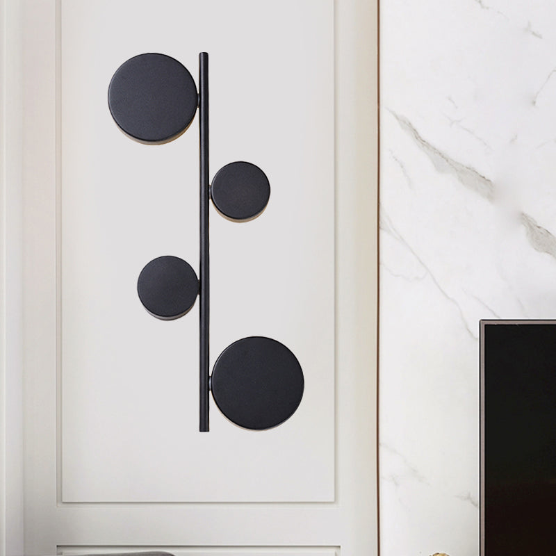 Lisslune | Black/Gold Finish Vertical Linear Wall Light Post-Modern 3 Heads Metal LED Wall Lamp Light