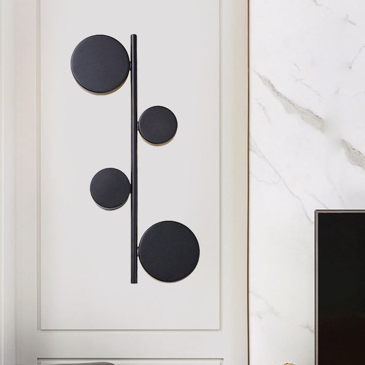 Lisslune | Black/Gold Finish Vertical Linear Wall Light Post-Modern 3 Heads Metal LED Wall Lamp Light