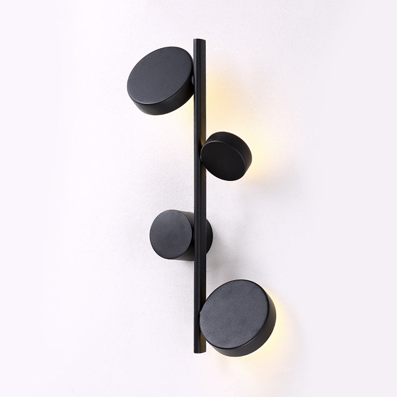 Lisslune | Black/Gold Finish Vertical Linear Wall Light Post-Modern 3 Heads Metal LED Wall Lamp Light