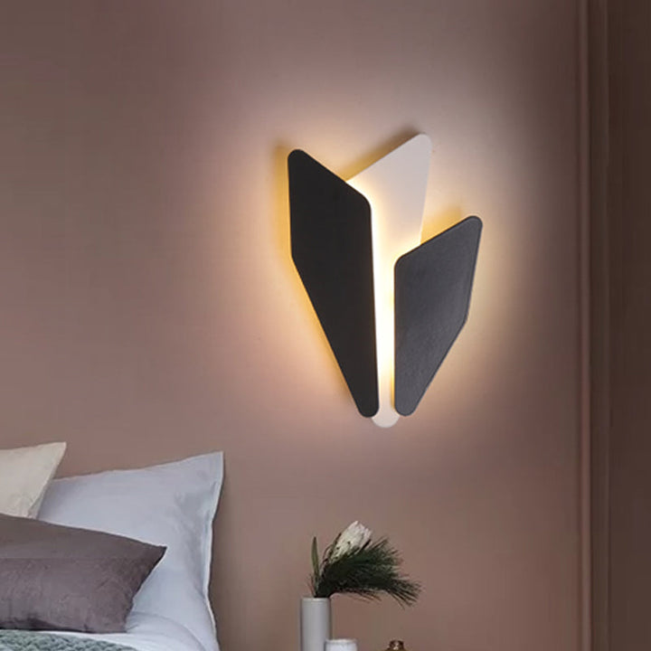 Lisslune | Splicing Nightstand Wall Light Sconce Metal LED Contemporary Wall Mount Fixture in Black, Warm/White Light