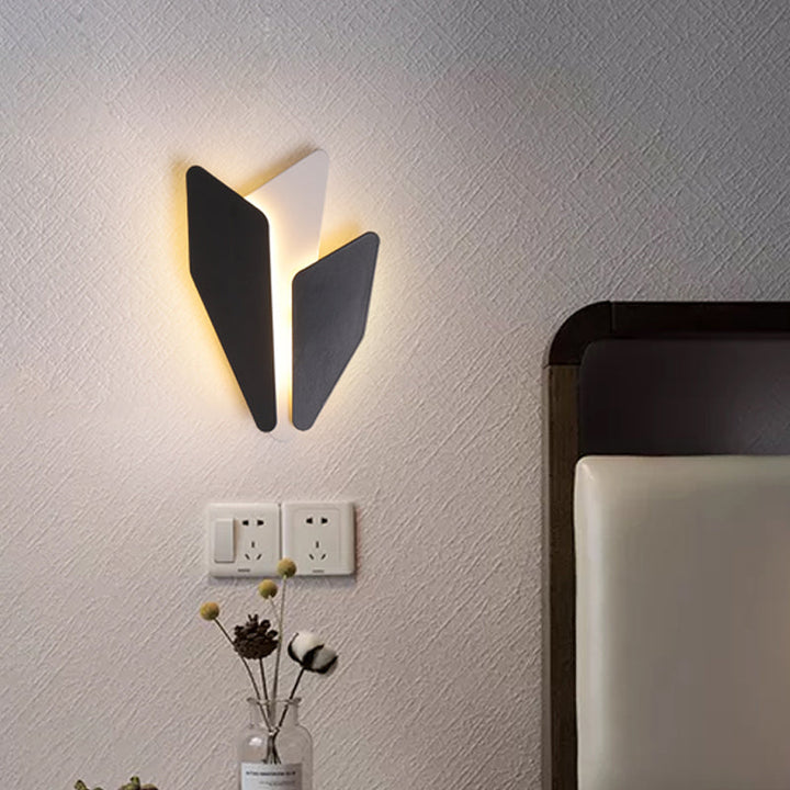 Lisslune | Splicing Nightstand Wall Light Sconce Metal LED Contemporary Wall Mount Fixture in Black, Warm/White Light