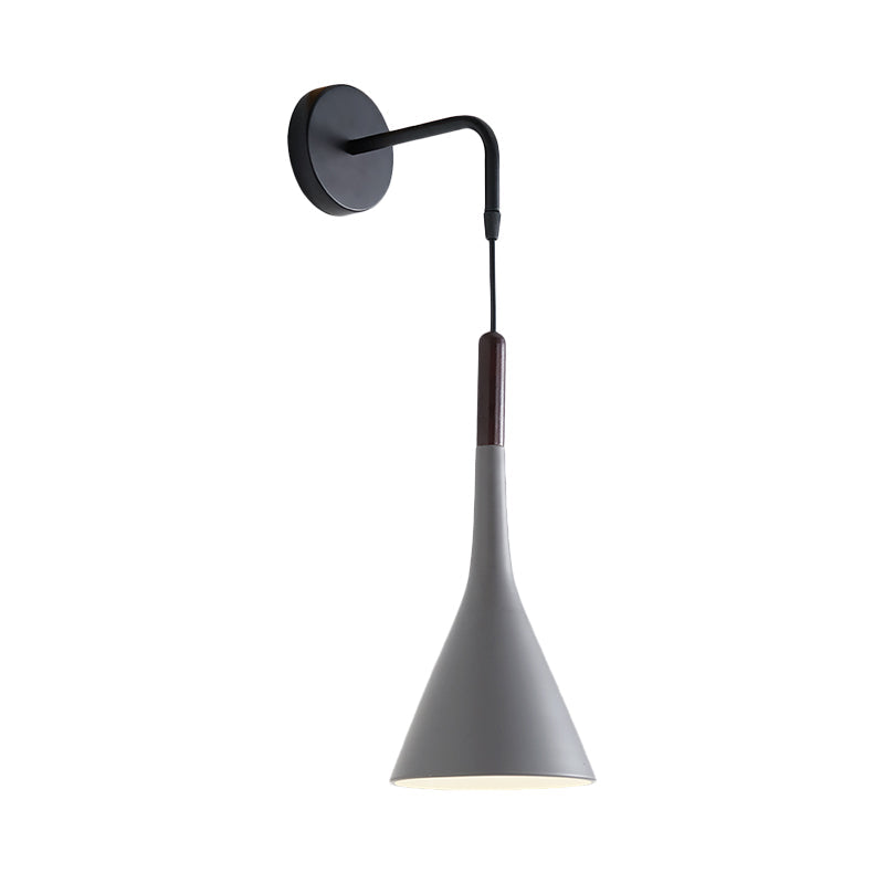 Skørter | Funnel Bestekl سورة Lighting Metal 1-Light Modernist Wall-Mount Pendant Lamp in Black/Gray