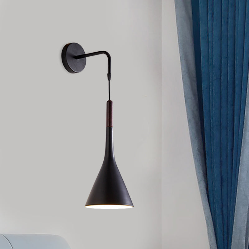 Skørter | Funnel Bestekl سورة Lighting Metal 1-Light Modernist Wall-Mount Pendant Lamp in Black/Gray