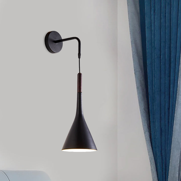 Skørter | Funnel Bestekl سورة Lighting Metal 1-Light Modernist Wall-Mount Pendant Lamp in Black/Gray
