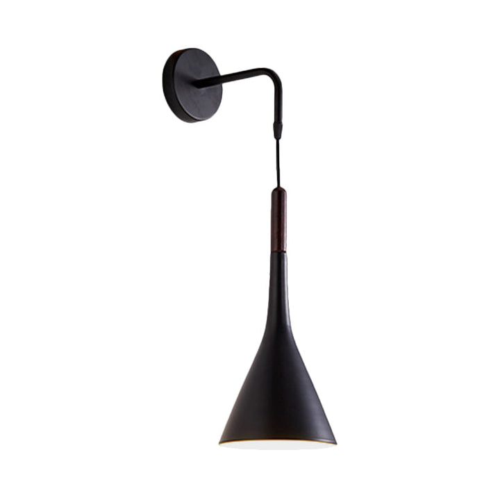 Skørter | Funnel Bestekl سورة Lighting Metal 1-Light Modernist Wall-Mount Pendant Lamp in Black/Gray