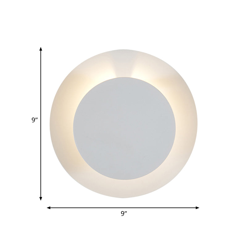 Lisslune | Metallic Disc Wall Sconces Lamp Minimalist LED White Wall Mounted Light Fixture with Adjustable Design