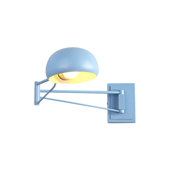Skørter | Macaron Dome Wall Lamp Attachment Iron 1 Lamp Study Room Wall Mounted Lamp in Yellow/Blue/Green with Swingarm