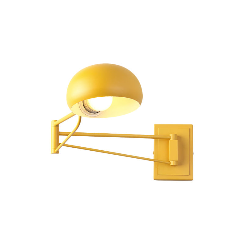 Skørter | Macaron Dome Wall Lamp Attachment Iron 1 Lamp Study Room Wall Mounted Lamp in Yellow/Blue/Green with Swingarm