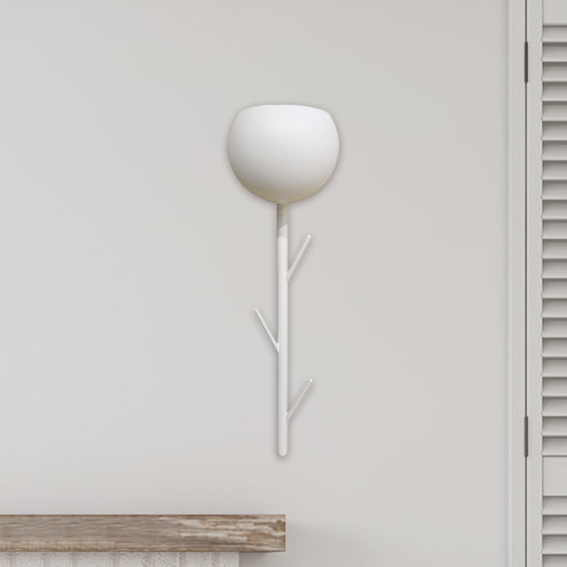 Lisslune | Modern Arched Surface Wall Light Iron LED Nightstand Wall Mount Light in White with Branch Design