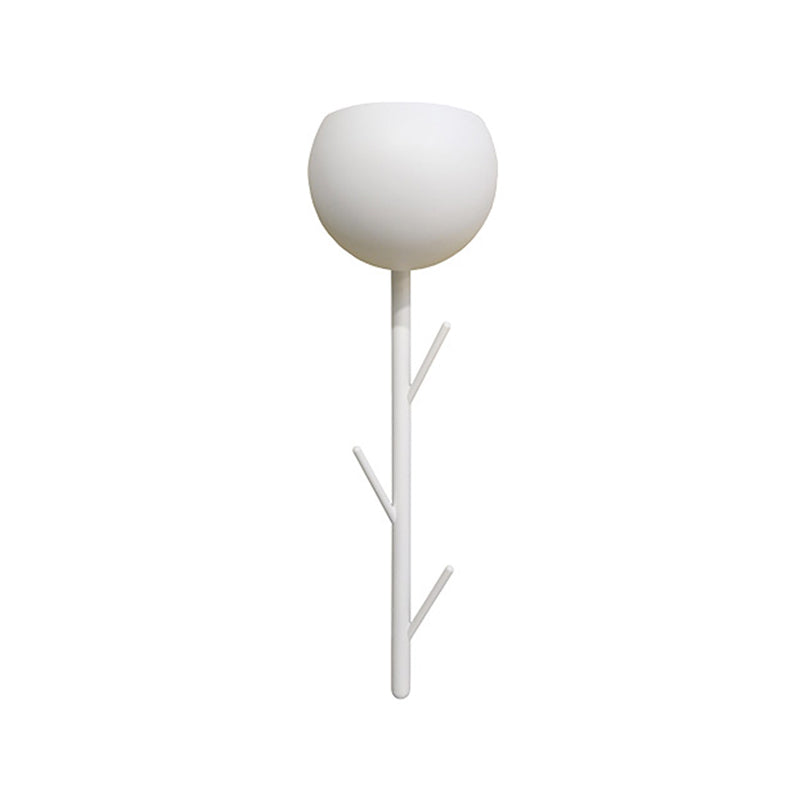Lisslune | Modern Arched Surface Wall Light Iron LED Nightstand Wall Mount Light in White with Branch Design
