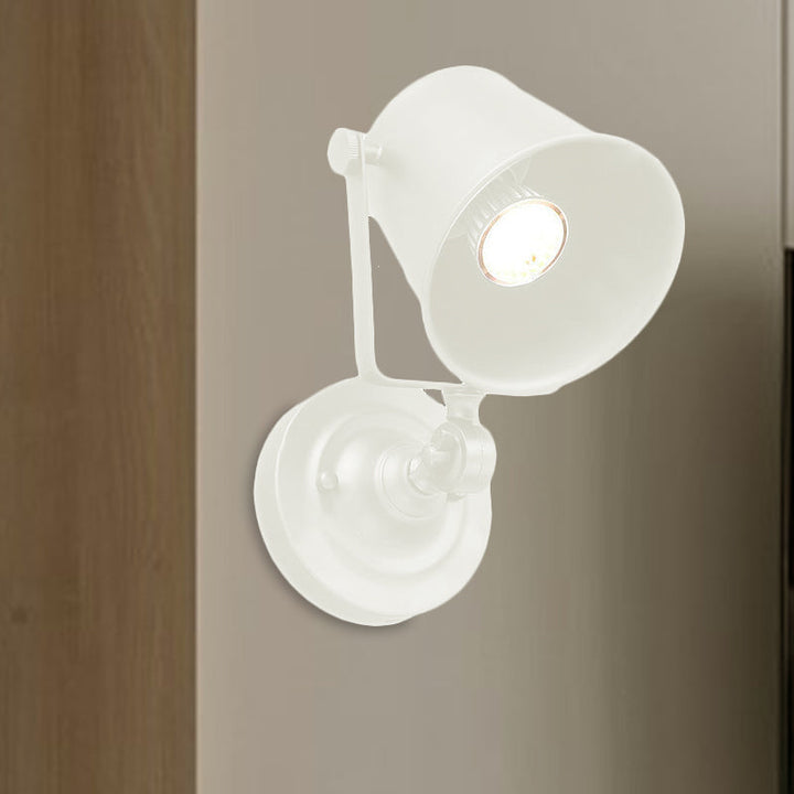 Lisslune | Antique Style Bucket Wall Lamp Sconces 1 Light Iron Adjustable Wall Mounted Light in Black/Grey for Outdoor
