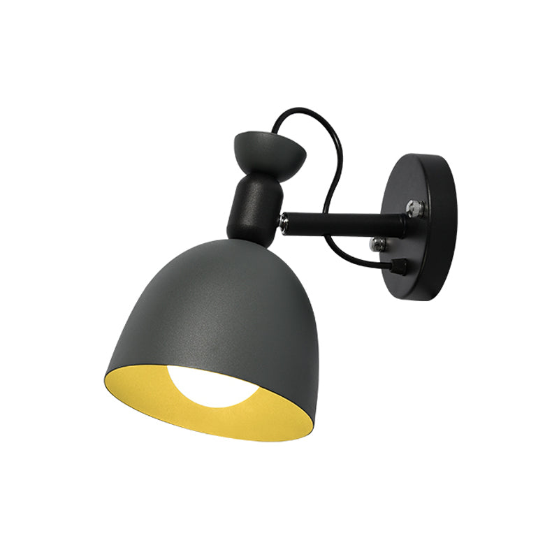 Lisslune | 1 Light Wall Lamp Nordic Style Dome Shade Metal Wall Lamp in Black/White for Bedroom