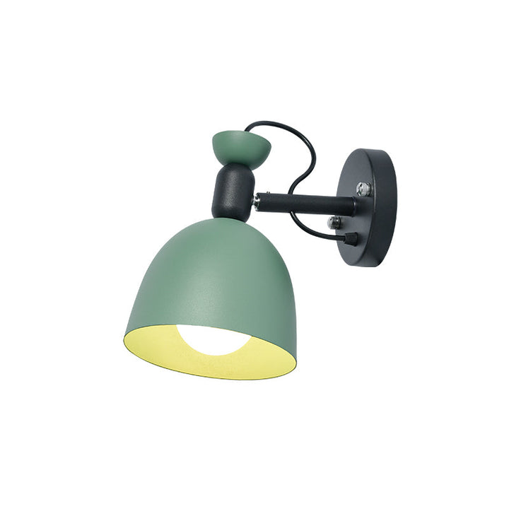 Lisslune | 1 Light Wall Lamp Nordic Style Dome Shade Metal Wall Lamp in Black/White for Bedroom