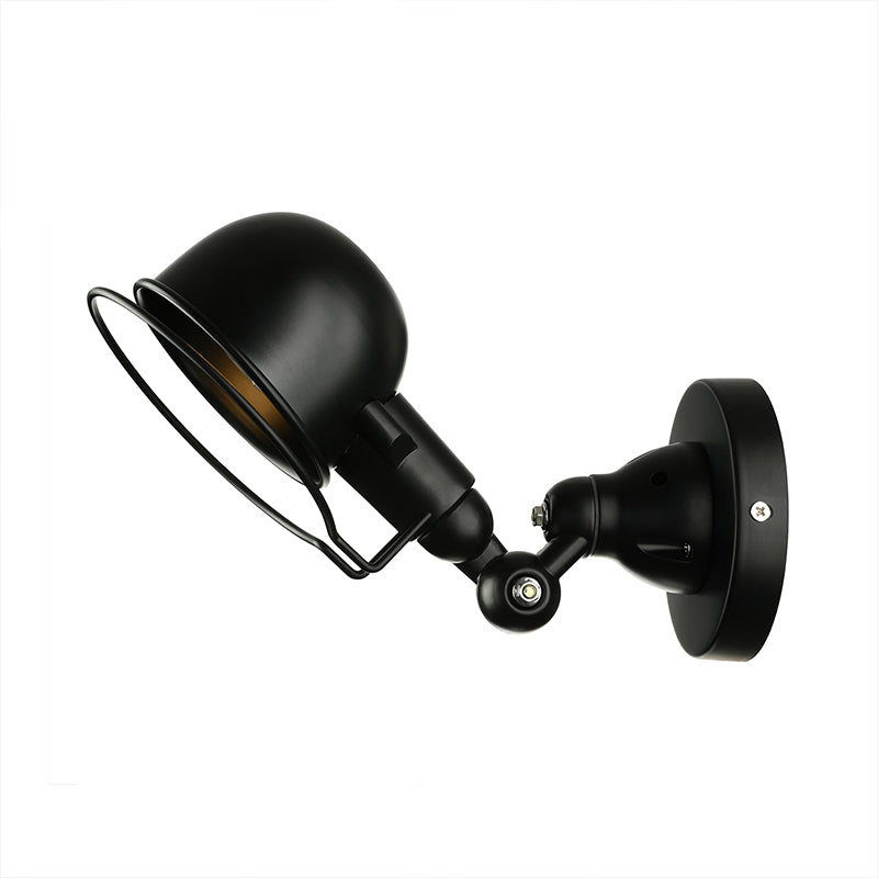 Lisslune | Rust/White Dome Wall Lamp Sconces Retro Style 1 Light Dining Room Adjustable Wall Lighting with Ring