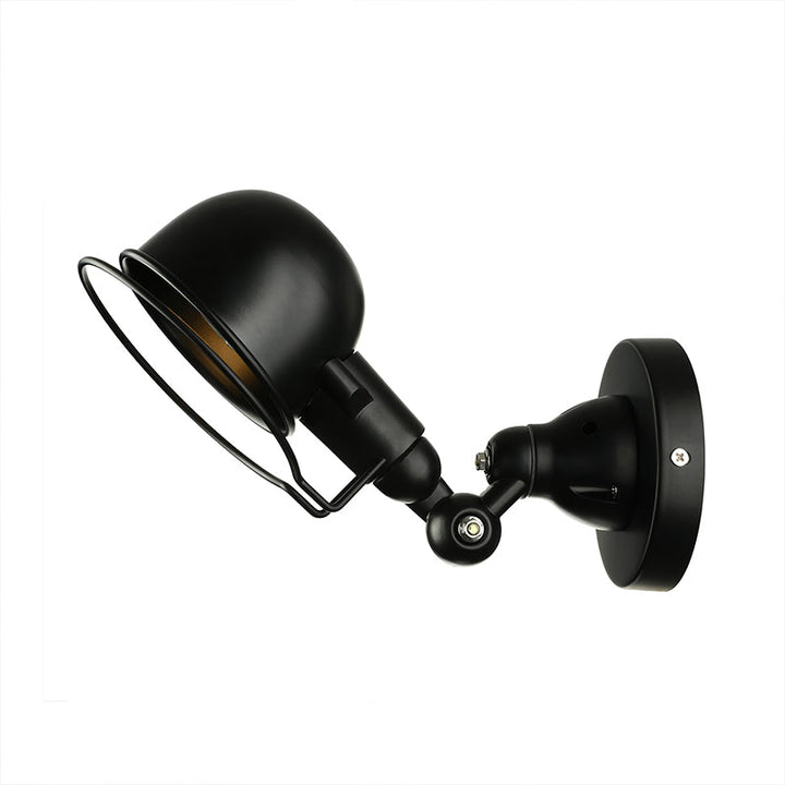 Lisslune | Rust/White Dome Wall Lamp Sconces Retro Style 1 Light Dining Room Adjustable Wall Lighting with Ring