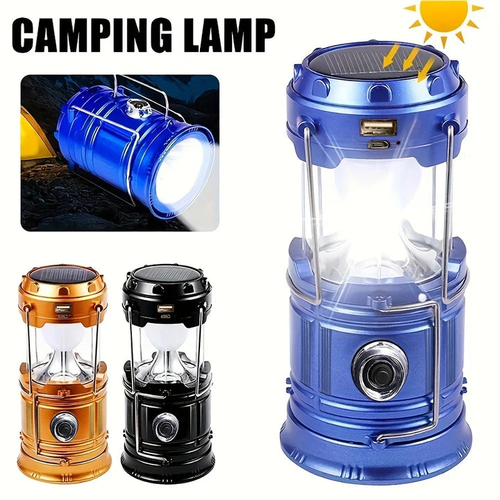Lisslune | Solar Camping Lamp with USB Charging – Portable LED Lantern for Outdoor Activities and Emergencies