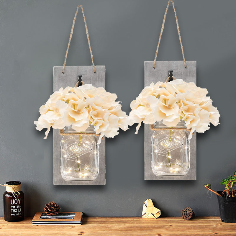 Skørter | 2-Pack White Flower Hanging Light Clear Glass Shade Light String for Hallway