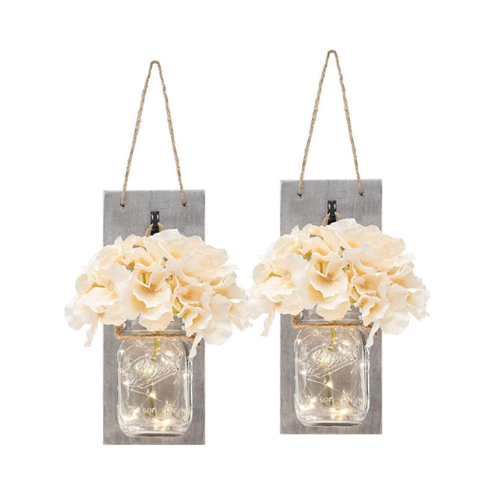 Skørter | 2-Pack White Flower Hanging Light Clear Glass Shade Light String for Hallway