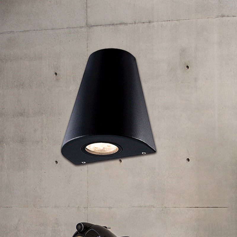 Lisslune | Modernist LED Wall Sconce Lamp with Aluminum Shade Black/Grey Conical Sconce Lighting for Porch, Warm/White Lighting