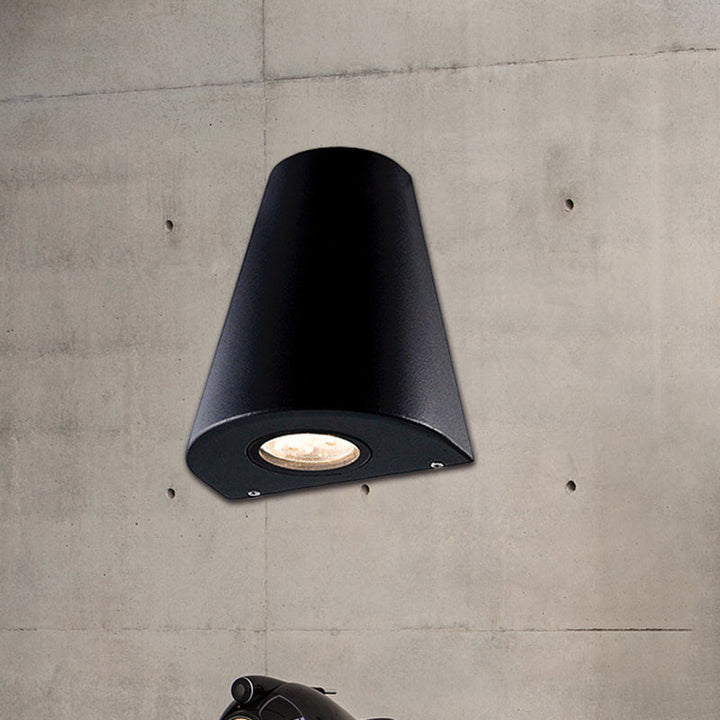 Lisslune | Modernist LED Wall Sconce Lamp with Aluminum Shade Black/Grey Conical Sconce Lighting for Porch, Warm/White Lighting