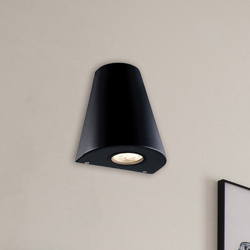 Lisslune | Modernist LED Wall Sconce Lamp with Aluminum Shade Black/Grey Conical Sconce Lighting for Porch, Warm/White Lighting