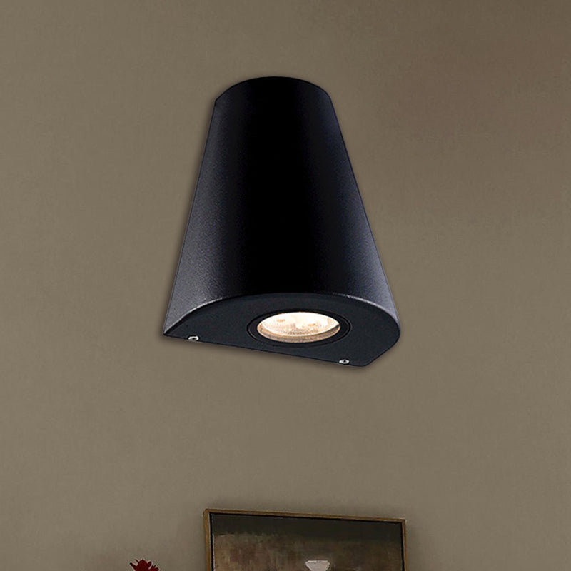 Lisslune | Modernist LED Wall Sconce Lamp with Aluminum Shade Black/Grey Conical Sconce Lighting for Porch, Warm/White Lighting