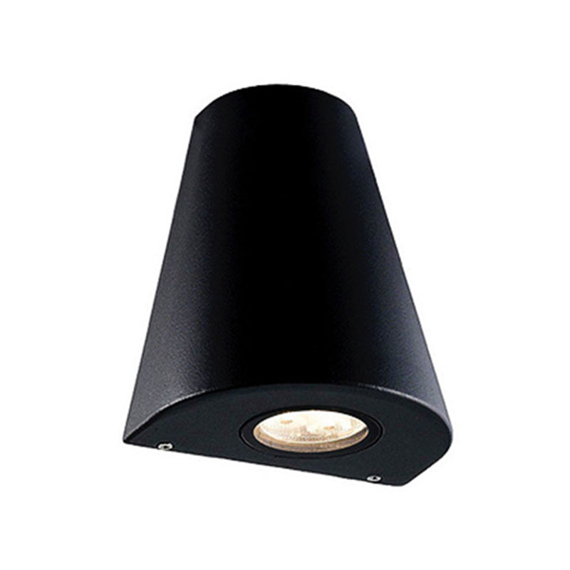 Lisslune | Modernist LED Wall Sconce Lamp with Aluminum Shade Black/Grey Conical Sconce Lighting for Porch, Warm/White Lighting