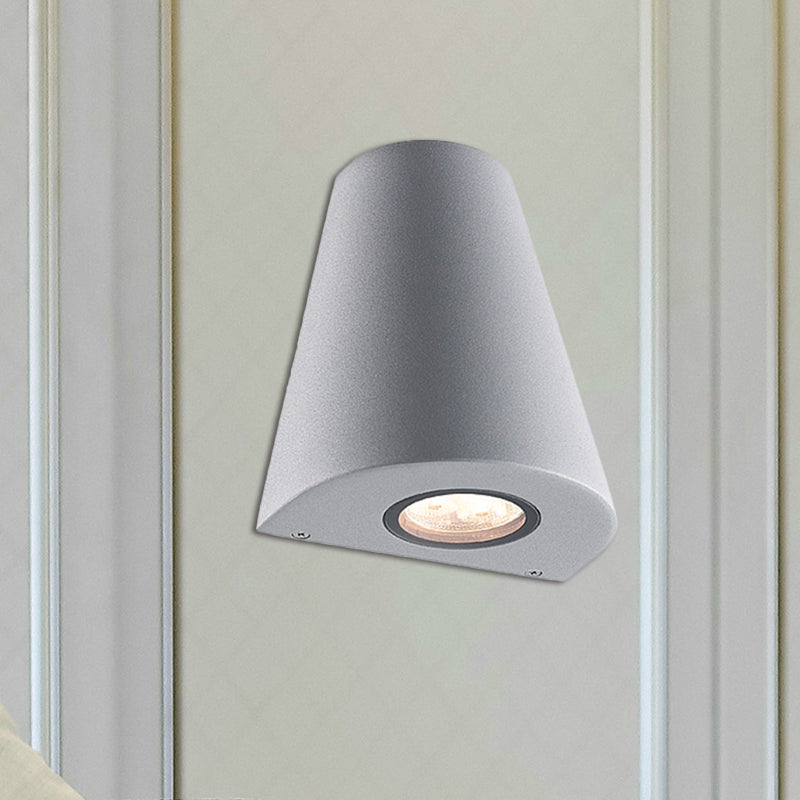 Lisslune | Modernist LED Wall Sconce Lamp with Aluminum Shade Black/Grey Conical Sconce Lighting for Porch, Warm/White Lighting