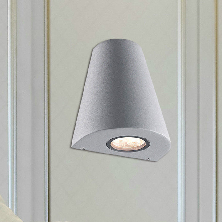 Lisslune | Modernist LED Wall Sconce Lamp with Aluminum Shade Black/Grey Conical Sconce Lighting for Porch, Warm/White Lighting