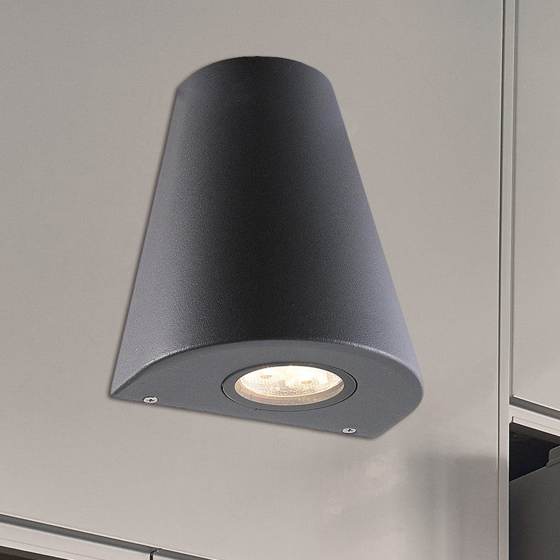 Lisslune | Modernist LED Wall Sconce Lamp with Aluminum Shade Black/Grey Conical Sconce Lighting for Porch, Warm/White Lighting