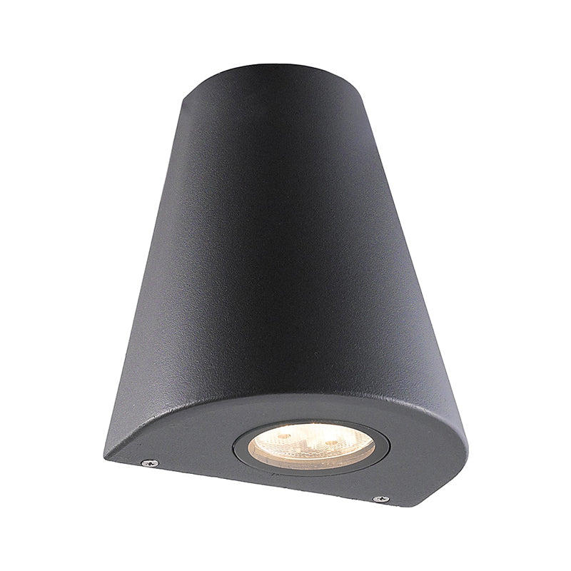 Lisslune | Modernist LED Wall Sconce Lamp with Aluminum Shade Black/Grey Conical Sconce Lighting for Porch, Warm/White Lighting