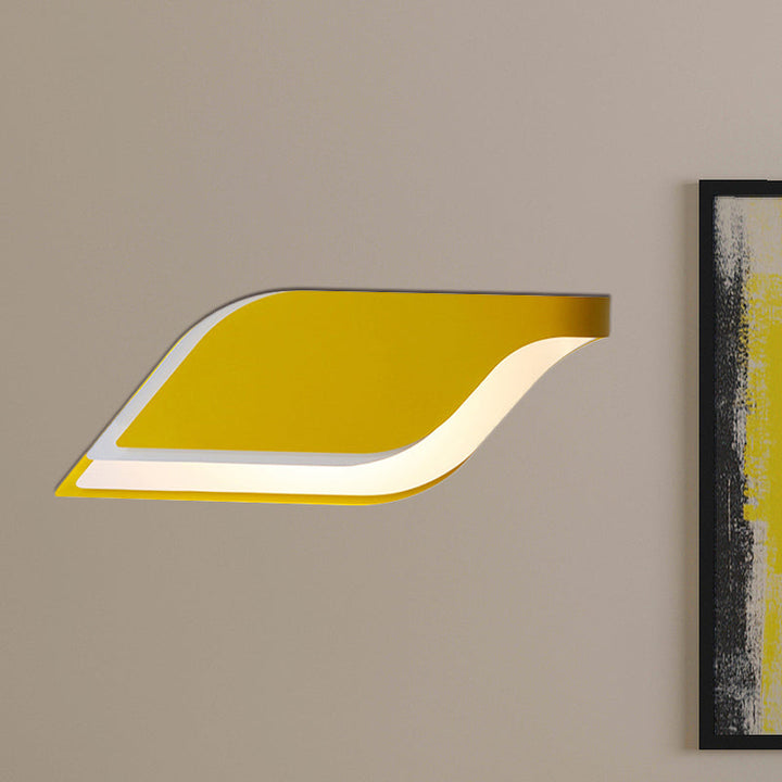 Lisslune | Leaf Wall Lamp Nordic Metal 1 Light Wall Sconce in Yellow/Gray/Green