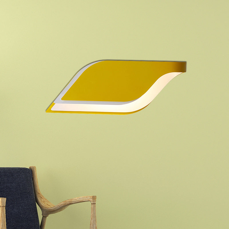 Lisslune | Leaf Wall Lamp Nordic Metal 1 Light Wall Sconce in Yellow/Gray/Green