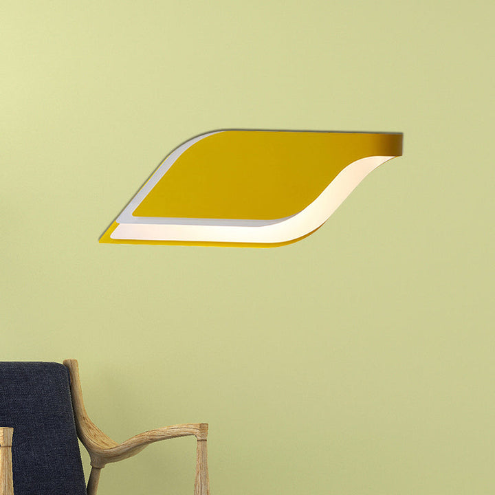 Lisslune | Leaf Wall Lamp Nordic Metal 1 Light Wall Sconce in Yellow/Gray/Green