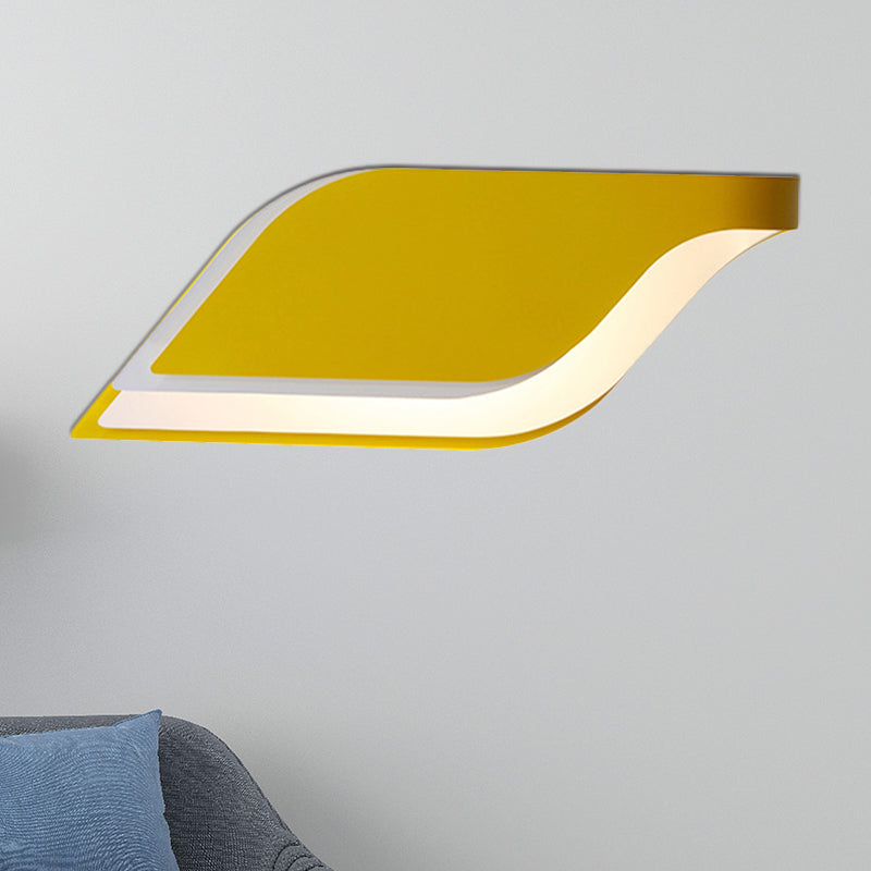 Lisslune | Leaf Wall Lamp Nordic Metal 1 Light Wall Sconce in Yellow/Gray/Green