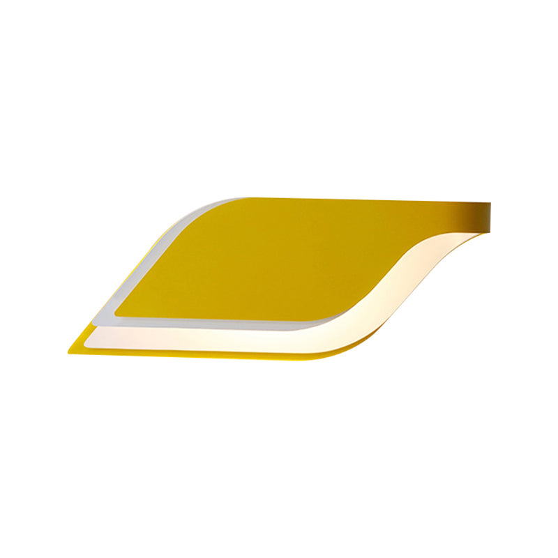 Lisslune | Leaf Wall Lamp Nordic Metal 1 Light Wall Sconce in Yellow/Gray/Green